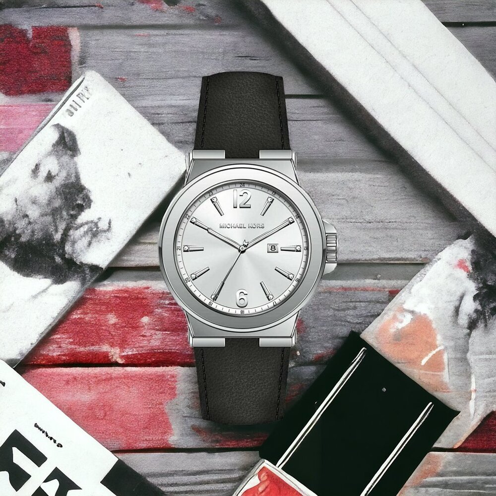 MICHAEL KORS Leather Dylan Watch